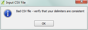 Bad csv file verify that your delimiters are consistently